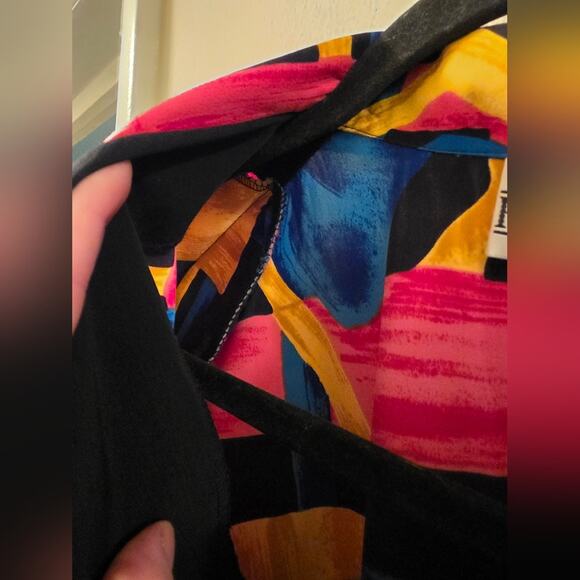 Vtg 80s Multicolored Geometric Button Down Shirt Art To Wear Peter Popovitc Read - Picture 9 of 9